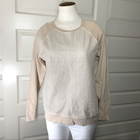 Judith & Charles Sweater Leather Cashmere Blend Sz L (real Sz S/M) Quiet Luxury - Picture 10 of 10